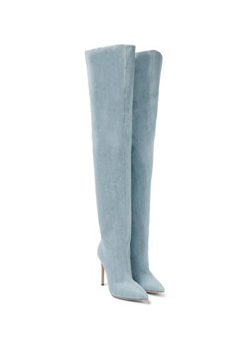 Denim over-the-knee boots