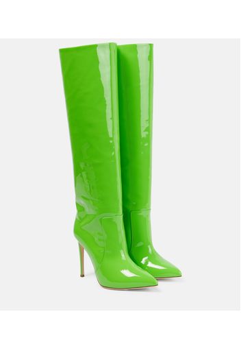 Patent leather over-the-knee boots