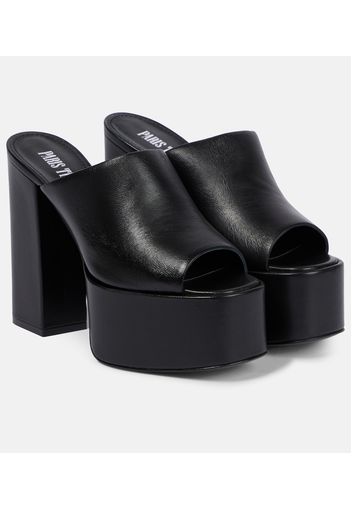 Sasha leather platform mules