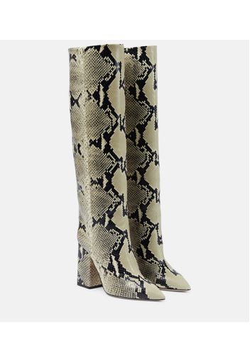 Anja snake-print leather knee-high boots