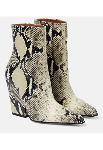 Jane snake-print leather ankle boots