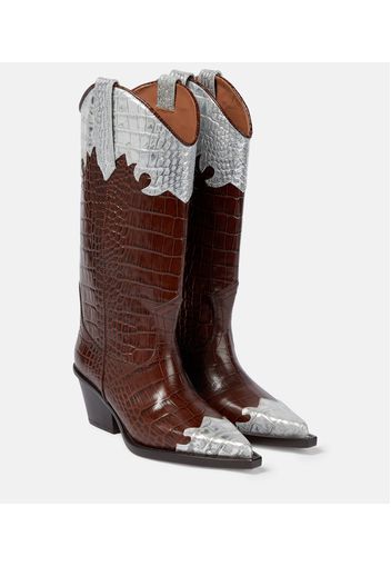 Leather cowboy boots