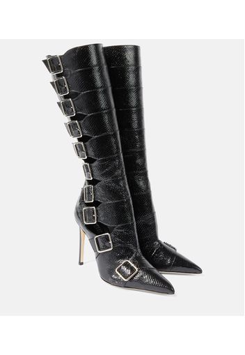 Tyra 105 snake-effect leather boots