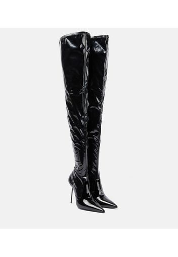 Lidia latex over-the-knee boots