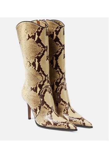 Ashley 95 snake-effect leather boots