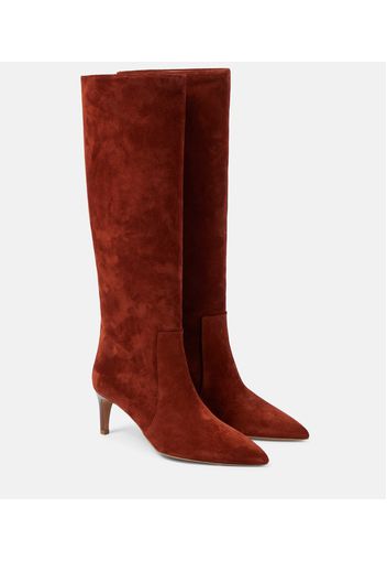 Suede knee-high boots