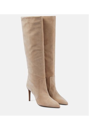 Suede knee-high boots