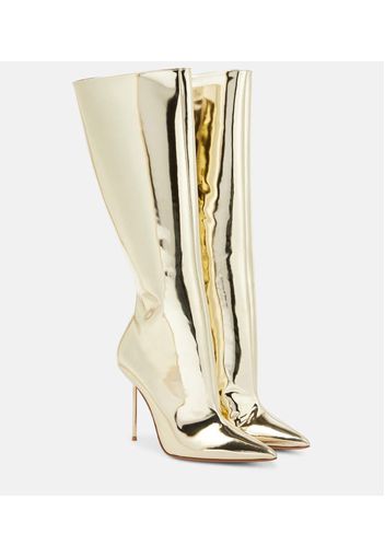 Lidia mirrored leather boots