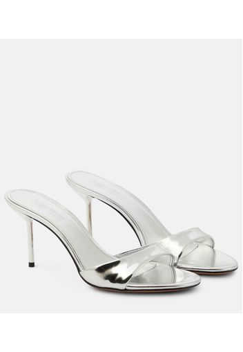 Lidia metallic leather mules