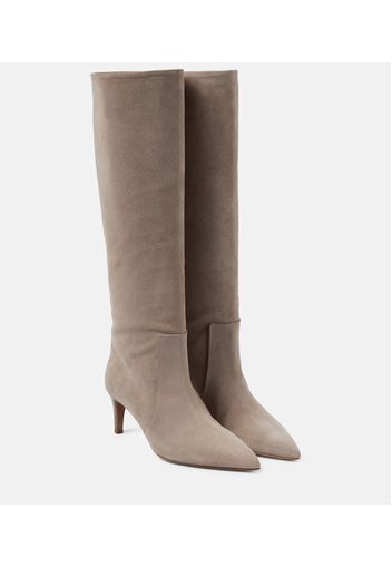 Suede knee-high boots