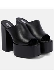 Sasha leather platform mules