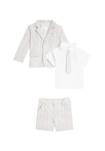 Baby jacket, tie, shirt, and shorts set