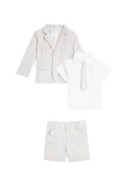 Baby jacket, tie, shirt, and shorts set