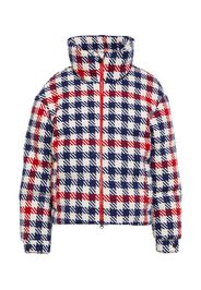 Gingham wool-blend down jacket