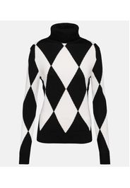 Diamond wool turtleneck sweater