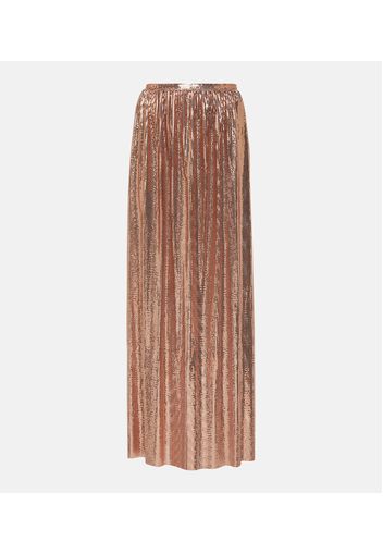 Metallic mesh maxi skirt