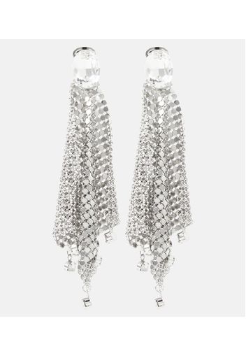 Crystal-embellished chainmail earrings