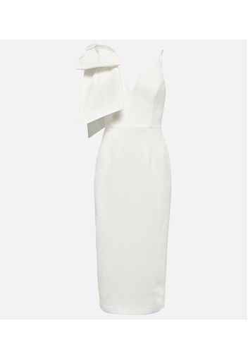 Bow-trimmed crÃªpe midi dress