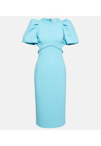 Michelle Puff cutout crÃªpe midi dress