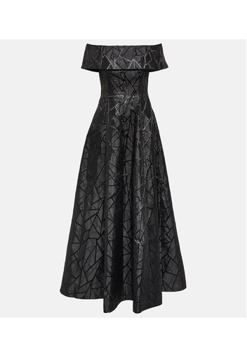 Colette off-shoulder brocade gown