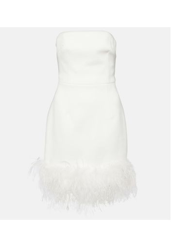 Bridal Evelyn feather-trimmed minidress