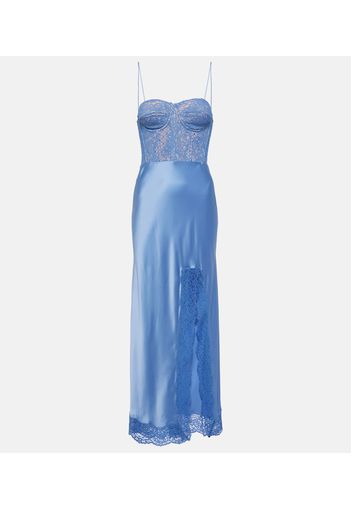 Larisa lace-trimmed silk maxi dress