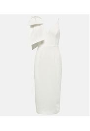 Bow-trimmed crÃªpe midi dress