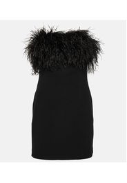 After Hours feather-trimmed minidress