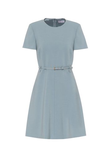 Belted stretch-crêpe dress