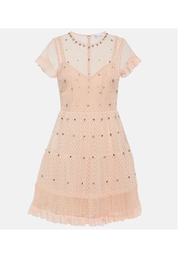 Embellished point dâesprit tulle minidress