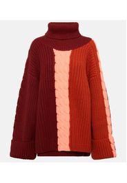 Color-blocked cashmere wool sweater