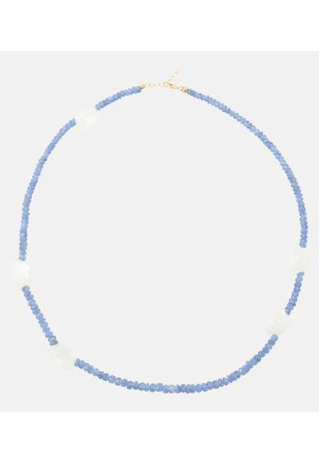 The True Blue Sky 9kt gold necklace with blue sapphires and moonstone