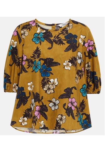 Calla floral cotton poplin top