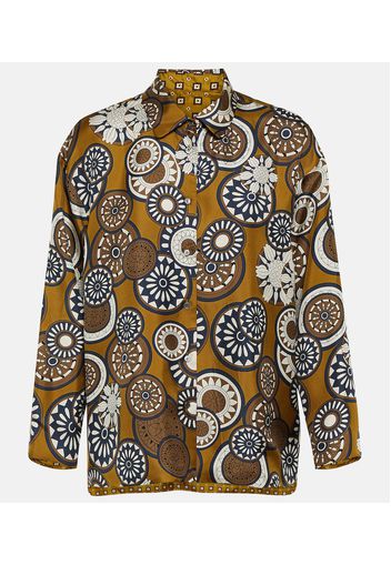 Timeshirt printed crÃªpe de chine shirt