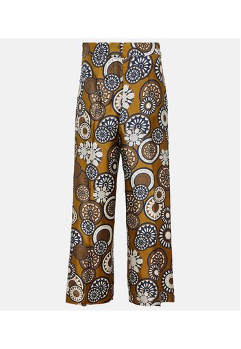 Timeb high-rise crÃªpe de chine pants