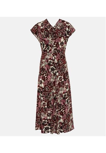 Affetto floral silk midi dress