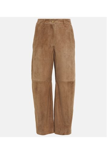 Avio suede high-rise pants