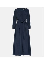 Capo pleated denim midi dress