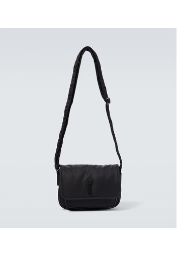 Leather-trimmed tote bag