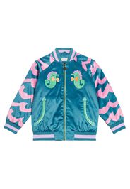 Printed cotton-blend bomber jacket