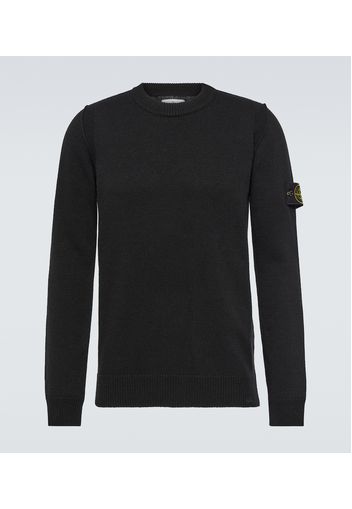 Logo patch wool-blend sweater