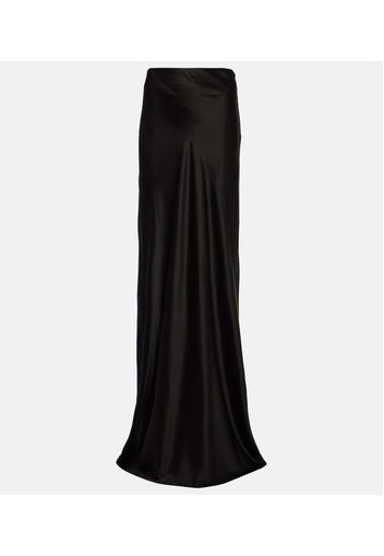 Silk satin maxi skirt