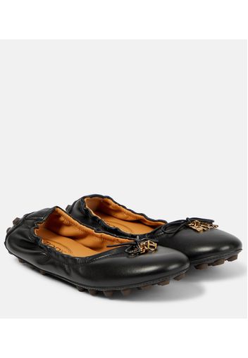 Gommino leather ballet flats