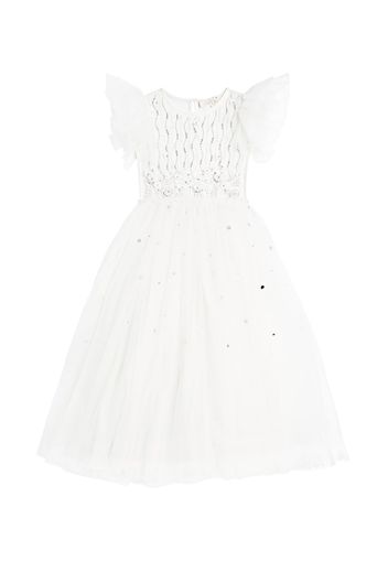 White Wisteria embellished tulle dress