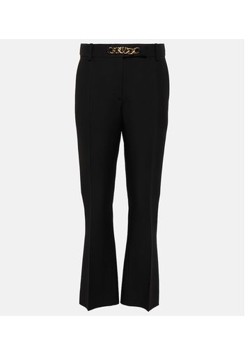 VLogo Chain wool and silk pants