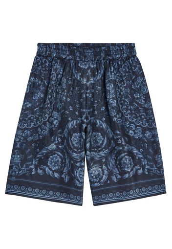 Barocco silk twill shorts