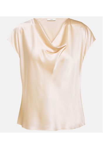 Cowl neck silk top