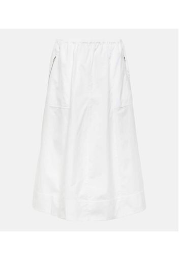 Cotton cargo midi skirt