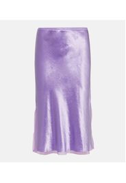 Silk-trimmed satin slip skirt