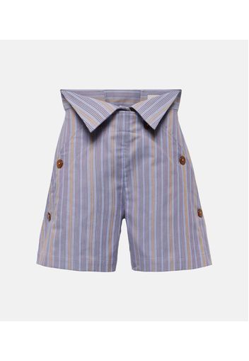 W CJ striped high-rise cotton shorts